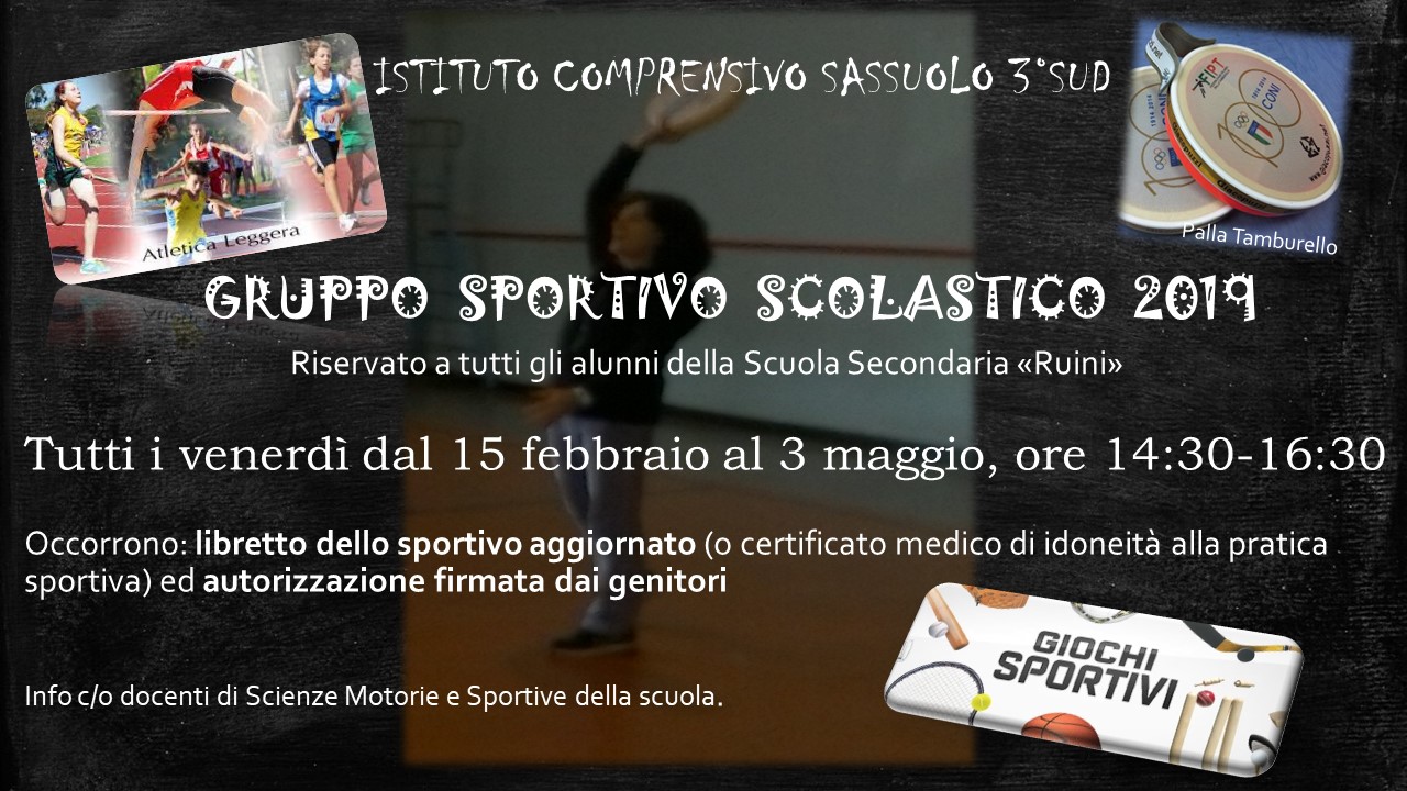 Gruppo Sportivo Scolastico Scuola Secondaria Istituto Comprensivo Sassuolo 3 Sud